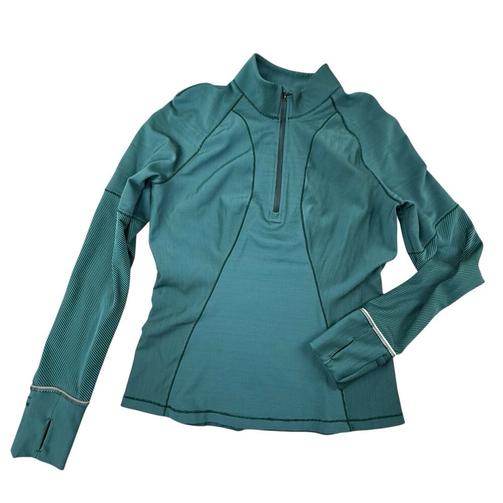 Lululemon Two-Tone Ombre Reflective Half-Zip Pullover Women 12 Blue Athleisure